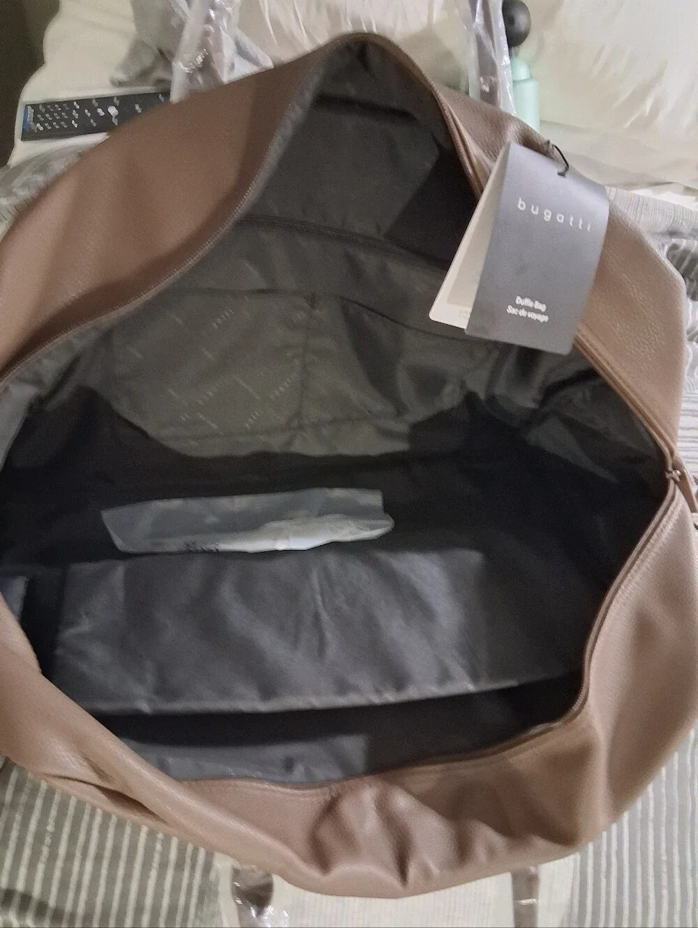Bugatti Brown Leather Duffel Bag